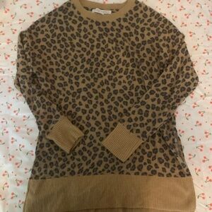 Planet gold Cheetah print crew neck